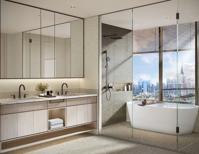 Freestanding Tub, Skyline Views — design inspiration, not a Crownstone project photo