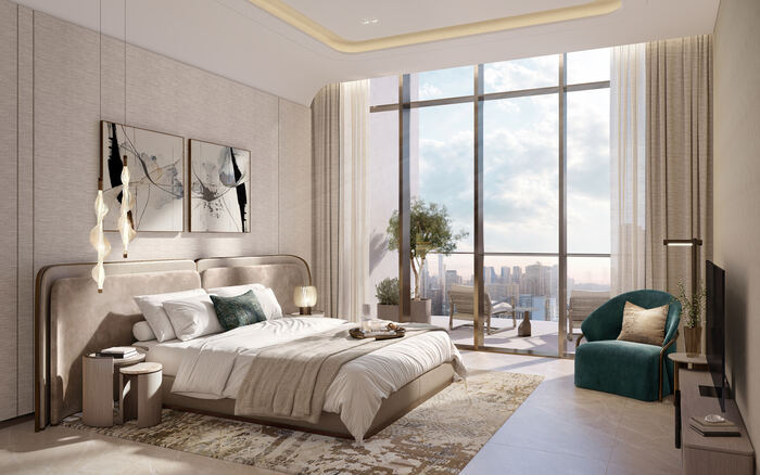 Skyline View, Teal Accent Chair — design inspiration, not a Crownstone project photo