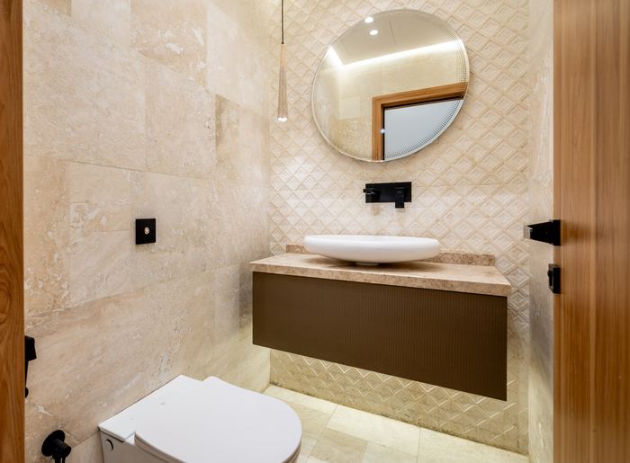 Vessel Sink Vanity &mdash; completed Crownstone villa renovation, Dubai