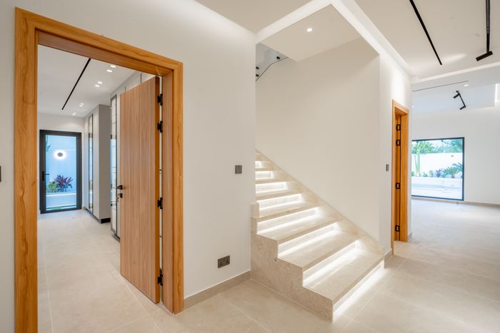 Entrance Hallway & Staircase &mdash; completed Crownstone villa renovation, Dubai