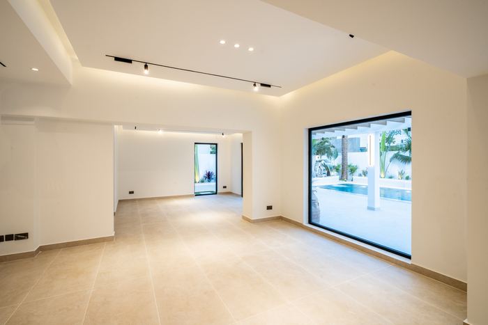 Open-Plan Living Room &mdash; completed Crownstone villa renovation, Dubai